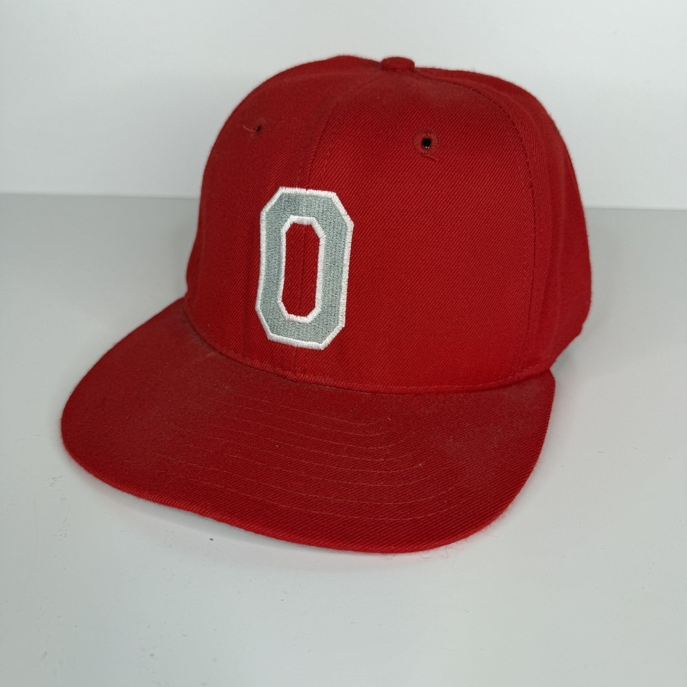 Vintage Ohio State Buckeyes Hat Cap Fitted Mens‎ 7 3/8 Red Football DeLONG USA